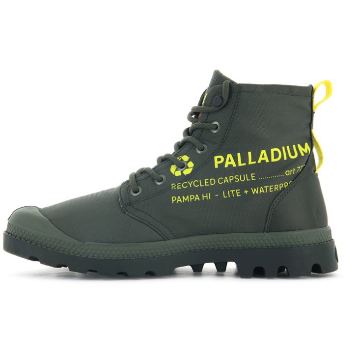 Palladium Pampa Recycle Waterdichte+ 2 Laarzen Dames Olijfgroen | NL 51NRWGZ